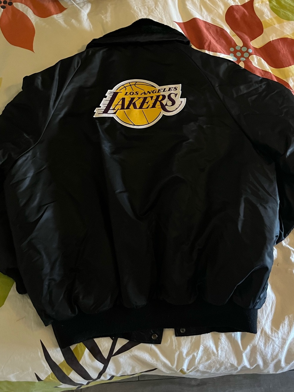 Lakers Bomber Jacket with Removable Fur Collar